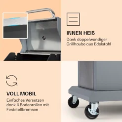 Lucifer 2 Gasgrill 2 X 3,6 KW Brenner 45x45cm Grill Edelstahl Mobil -Klarstein Verkaufs 10040279 de 0006 logo