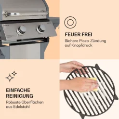 Lucifer 2 Gasgrill 2 X 3,6 KW Brenner 45x45cm Grill Edelstahl Mobil -Klarstein Verkaufs 10040279 de 0007 logo