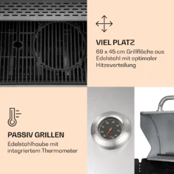 Lucifer 4 Gasgrill 4 X 3,6 KW Brenner 69x45cm Grill Edelstahl Mobil -Klarstein Verkaufs 10040281 de 0004 logo