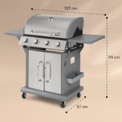 Lucifer 4 Gasgrill 4 X 3,6 KW Brenner 69x45cm Grill Edelstahl Mobil -Klarstein Verkaufs 10040281 yy 0008 dimensions
