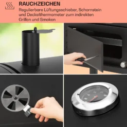 Aberdeen Kombi-Grill Gas Kohle Smoker Thermometer 2 Seitentische Mobil 4 Aberdeen Kombi-Grill Gas Kohle Smoker Thermometer 2 Seitentische Mobil -Klarstein Verkaufs 10040294 de 0005 usp