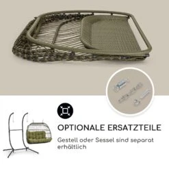 Biarritz Double Hängesessel Zweier PE Aluminium Polyrattan 260 Kg -Klarstein Verkaufs 10040298 de 0005 usp