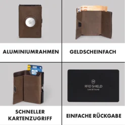 ZNAP Airtag Wallet 12 Karten Münzfach 9x1,8x6 Cm (BxHxT) RFID-Schutz -Klarstein Verkaufs 10040315 de 0003 logo