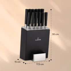 Kitano XL 13tlg. Messer-Set Mit Block 12 Messer Stahl Edler Holzblock -Klarstein Verkaufs 10040323 yy 0007 dimensions