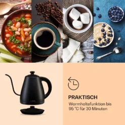 Garcon Wasserkocher 1L 2000W Warmhaltefunktion Schwanenhals Edelstahl -Klarstein Verkaufs 10040347 de 0006 logo