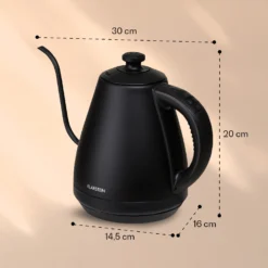 Garcon Wasserkocher 1L 2000W Warmhaltefunktion Schwanenhals Edelstahl -Klarstein Verkaufs 10040347 yy 0007 dimensions
