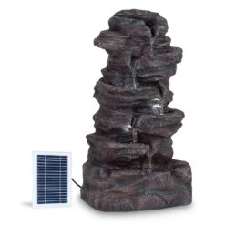 Stonehenge XL Solarbrunnen LED-Beleuchtung Polyresin Li-Ionen-Akku