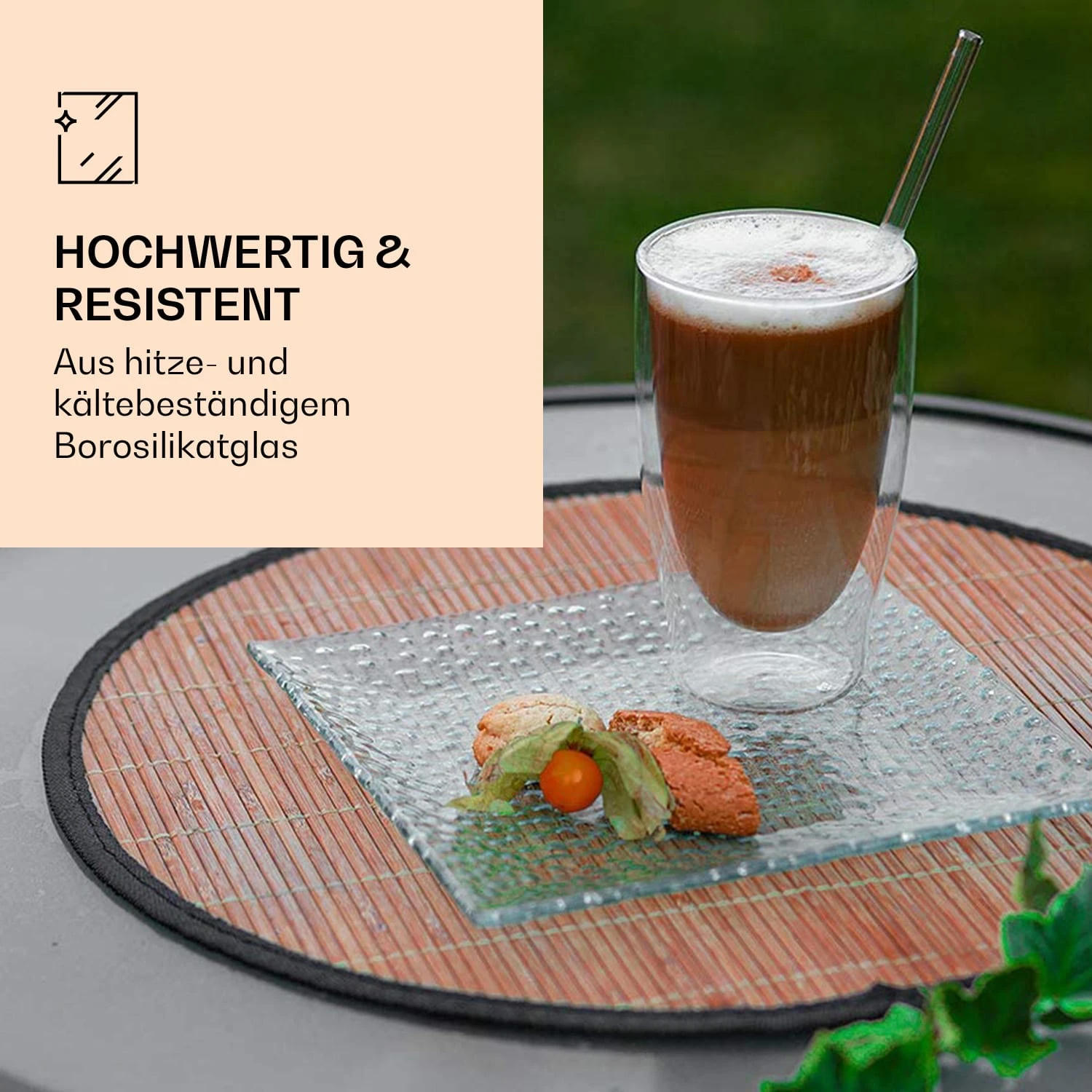 DUOS doppelwandiges Glas 400 ml Trinkglas Espresso Borosilikatglas DUOS Doppelwandiges Glas 400 Ml Trinkglas Espresso Borosilikatglas -Klarstein Verkaufs 10040365 de 0003 logo