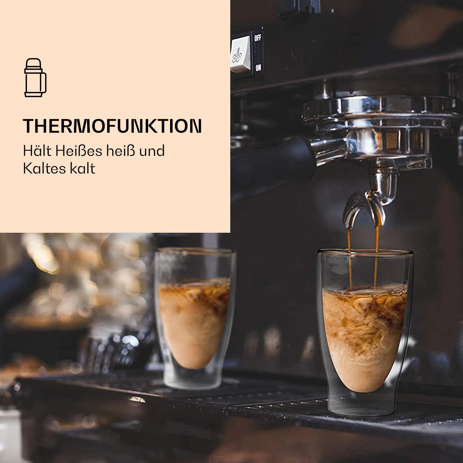 DUOS doppelwandiges Glas 400 ml Trinkglas Espresso Borosilikatglas DUOS Doppelwandiges Glas 400 Ml Trinkglas Espresso Borosilikatglas -Klarstein Verkaufs 10040365 de 0004 logo