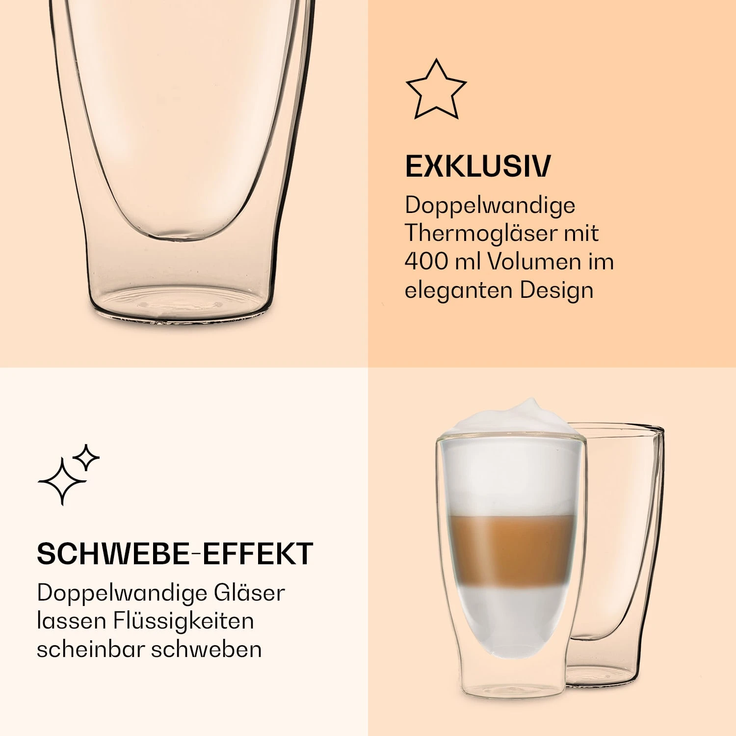 DUOS doppelwandiges Glas 400 ml Trinkglas Espresso Borosilikatglas DUOS Doppelwandiges Glas 400 Ml Trinkglas Espresso Borosilikatglas -Klarstein Verkaufs 10040365 de 0006 logo
