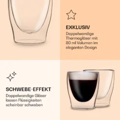 DUOS Doppelwandiges Glas 80 Ml Trinkglas Espresso Borosilikatglas -Klarstein Verkaufs 10040370 de 0006 logo