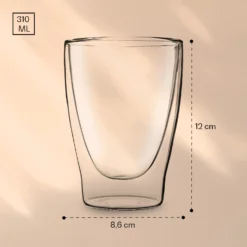DUOS Doppelwandiges Glas | Thermoglas | 310 Ml | Trinkglas | Espressoglas, Teeglas, Shotglas | Für Heiße Und Kalte Getränke | Borosilikatglas| Hitze- Und Kältebeständig | Handgemacht | Spülmaschinenfest | Schwebe-Effekt -Klarstein Verkaufs 10040372 yy 0007 logo
