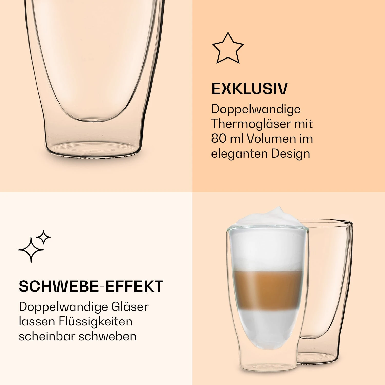 DUOS doppelwandiges Glas 400 ml Trinkglas Espresso Borosilikatglas DUOS Doppelwandiges Glas 400 Ml Trinkglas Espresso Borosilikatglas -Klarstein Verkaufs 10040373 de 0006 logo