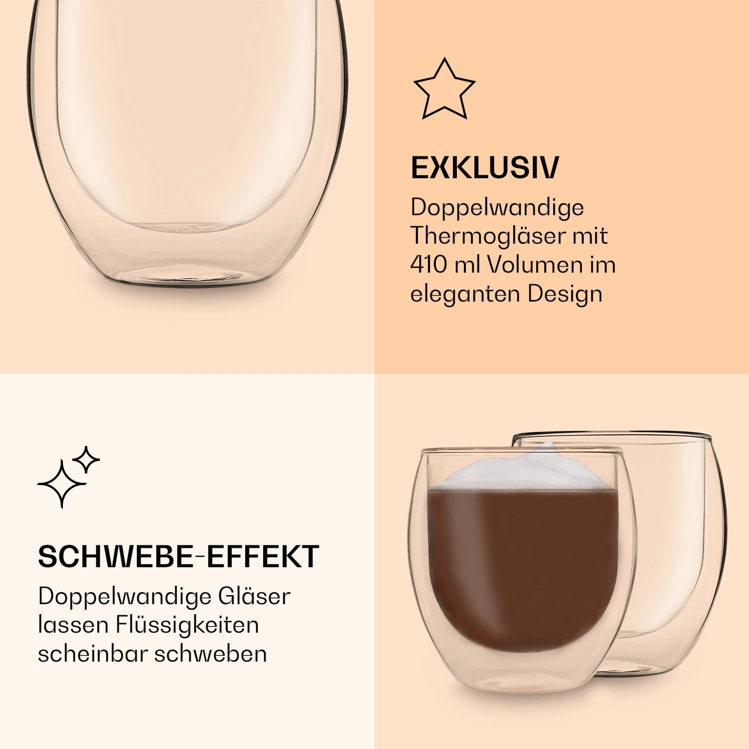 DUOS Jumbo doppelwandiges Glas 410 ml Thermofunktion Edelstahl-Löffel DUOS Jumbo Doppelwandiges Glas 410 Ml Thermofunktion Edelstahl-Löffel -Klarstein Verkaufs 10040375 de 0006 logo