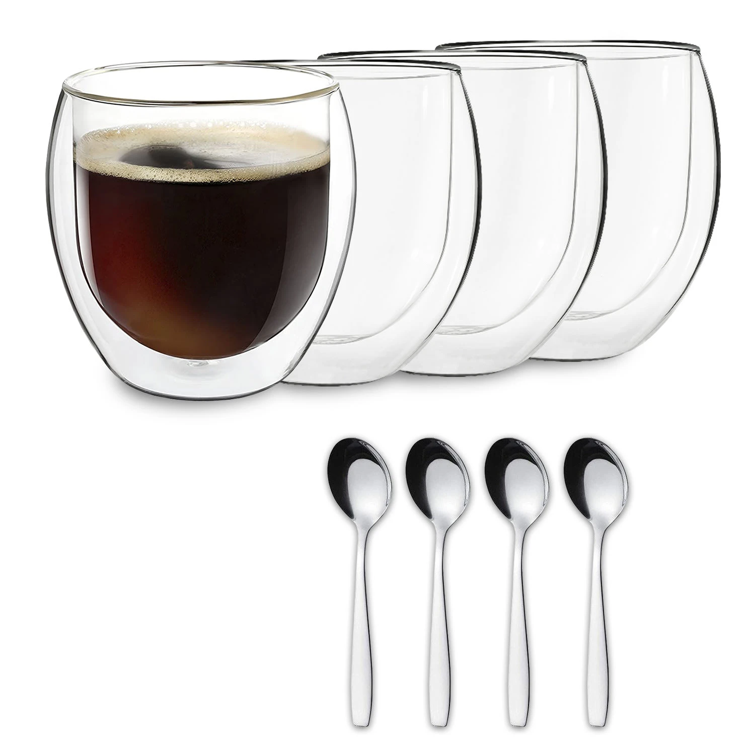 DUOS Jumbo doppelwandiges Glas 310 ml Thermofunktion Edelstahl-Löffel DUOS Jumbo Doppelwandiges Glas 310 Ml Thermofunktion Edelstahl-Löffel -Klarstein Verkaufs 10040388 yy 0001 titel