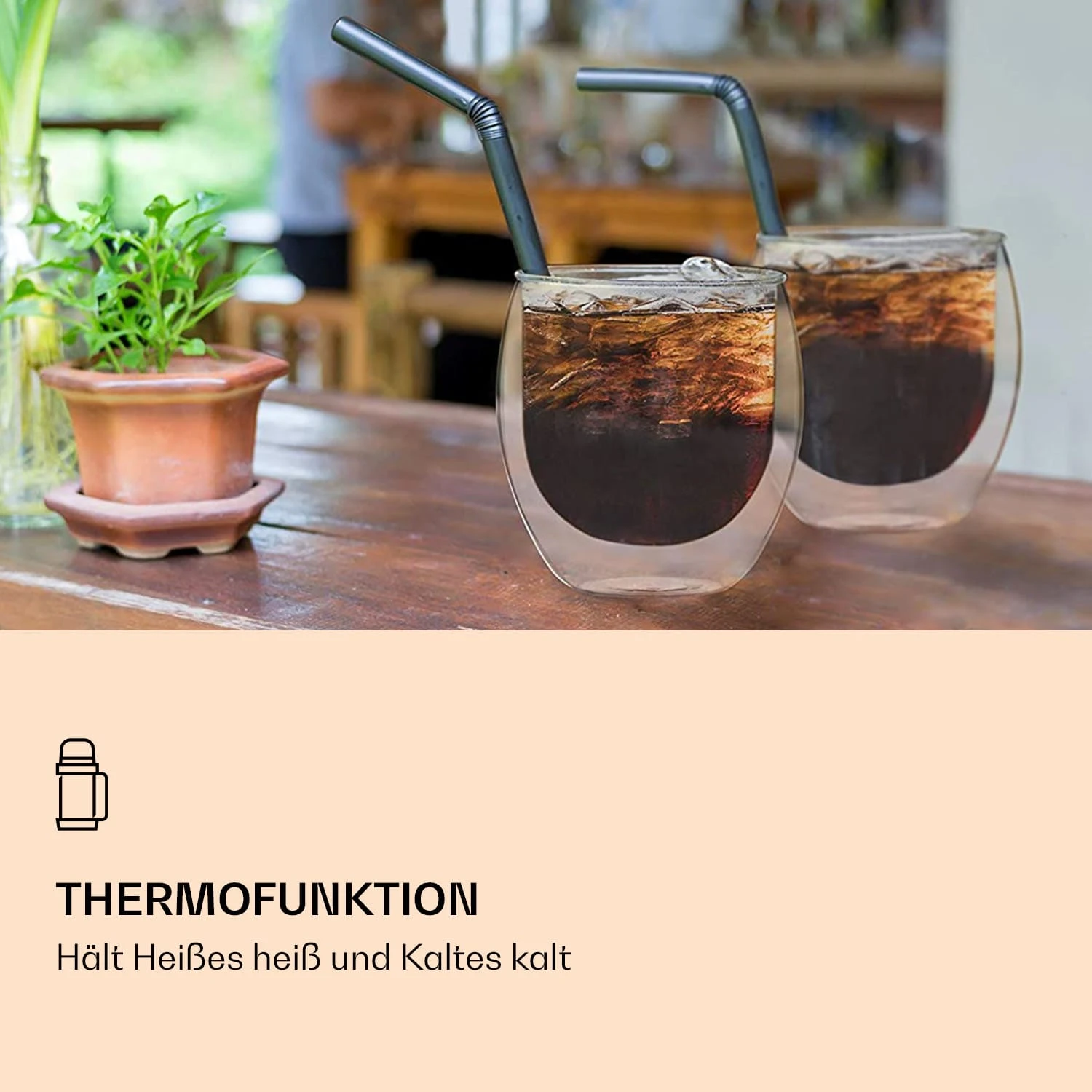 DUOS doppelwandiges Glas 80 ml Thermofunktion inkl. Edelstahl-Löffel DUOS Doppelwandiges Glas 80 Ml Thermofunktion Inkl. Edelstahl-Löffel -Klarstein Verkaufs 10040400 de 0004 logo