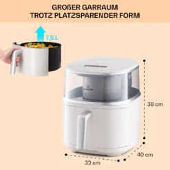 Air Bloom Heißluftfritteuse Dampffunktion 1500W 7,5 Liter 16 Programme 6 Air Bloom Heißluftfritteuse Dampffunktion 1500W 7,5 Liter 16 Programme -Klarstein Verkaufs 10040497 de 0007 usp