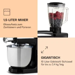 Renata Rossa Küchenmaschine 3-in-1 2000W 2,7PS 5Ltr Edelstahl BPA-frei 5 Renata Rossa Küchenmaschine 3-in-1 2000W 2,7PS 5Ltr Edelstahl BPA-frei -Klarstein Verkaufs 10040500 de 0006 logo