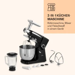 Renata Rossa Küchenmaschine 3-in-1 2000W 2,7PS 5Ltr Edelstahl BPA-frei 6 Renata Rossa Küchenmaschine 3-in-1 2000W 2,7PS 5Ltr Edelstahl BPA-frei -Klarstein Verkaufs 10040500 de 0007 logo