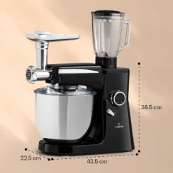 Renata Rossa Küchenmaschine 3-in-1 2000W 2,7PS 5Ltr Edelstahl BPA-frei 7 Renata Rossa Küchenmaschine 3-in-1 2000W 2,7PS 5Ltr Edelstahl BPA-frei -Klarstein Verkaufs 10040500 yy 0008 dimensions