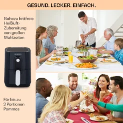 Crisp-Pro Heißluftfritteuse Air Fryer 1400W 2,8 Ltr Timer Edelstahl -Klarstein Verkaufs 10040698 de 0005 usp
