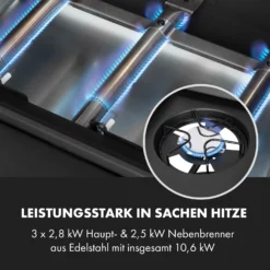 Valdosta 3.1 Gasgrill 3 X 2,8 KW + 2,5 KW Brenner Edelstahl Mobil -Klarstein Verkaufs 10040704 de 0005 logo