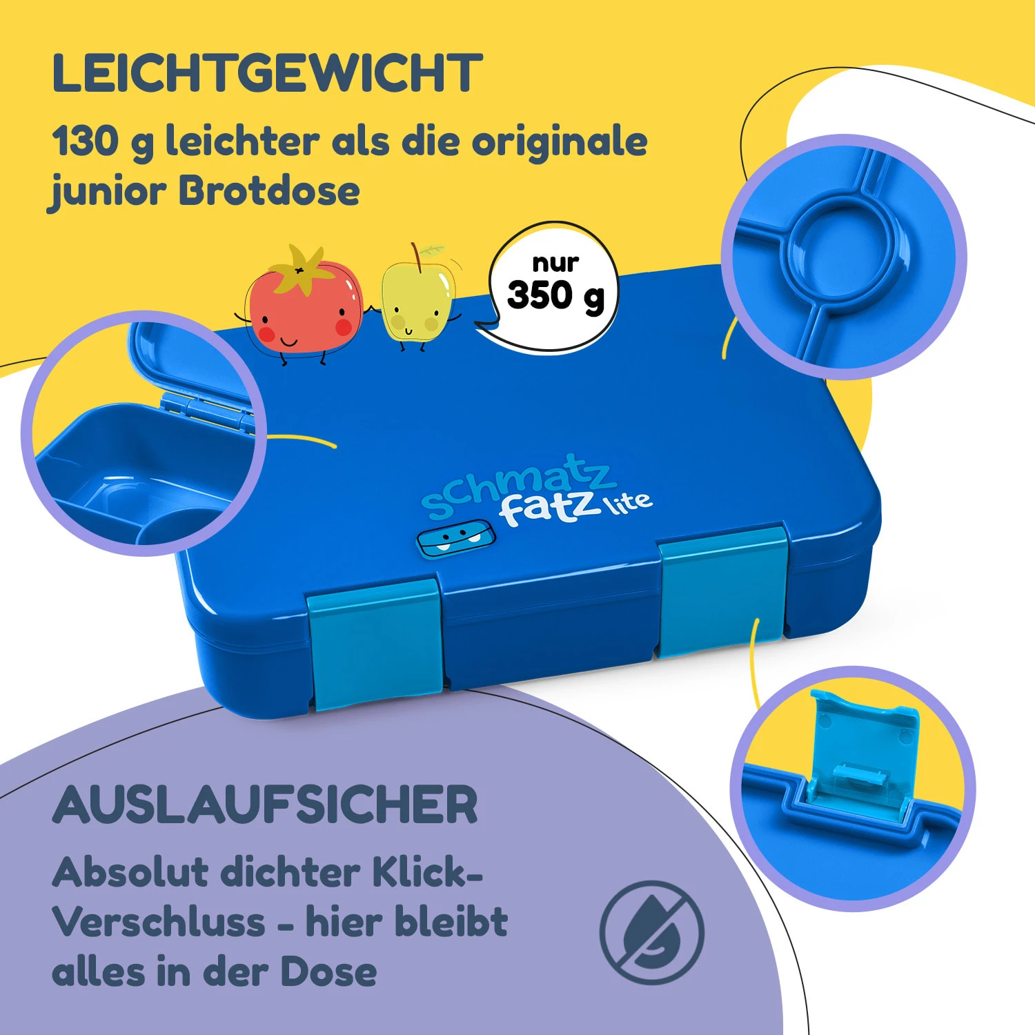 schmatzfatz by Lite Lunchbox 6 Fächer 20,8x4,5x15 cm BPA-frei Tritan Schmatzfatz By Lite Lunchbox 6 Fächer 20,8x4,5x15 Cm BPA-frei Tritan -Klarstein Verkaufs 10040714 de 0003 logo