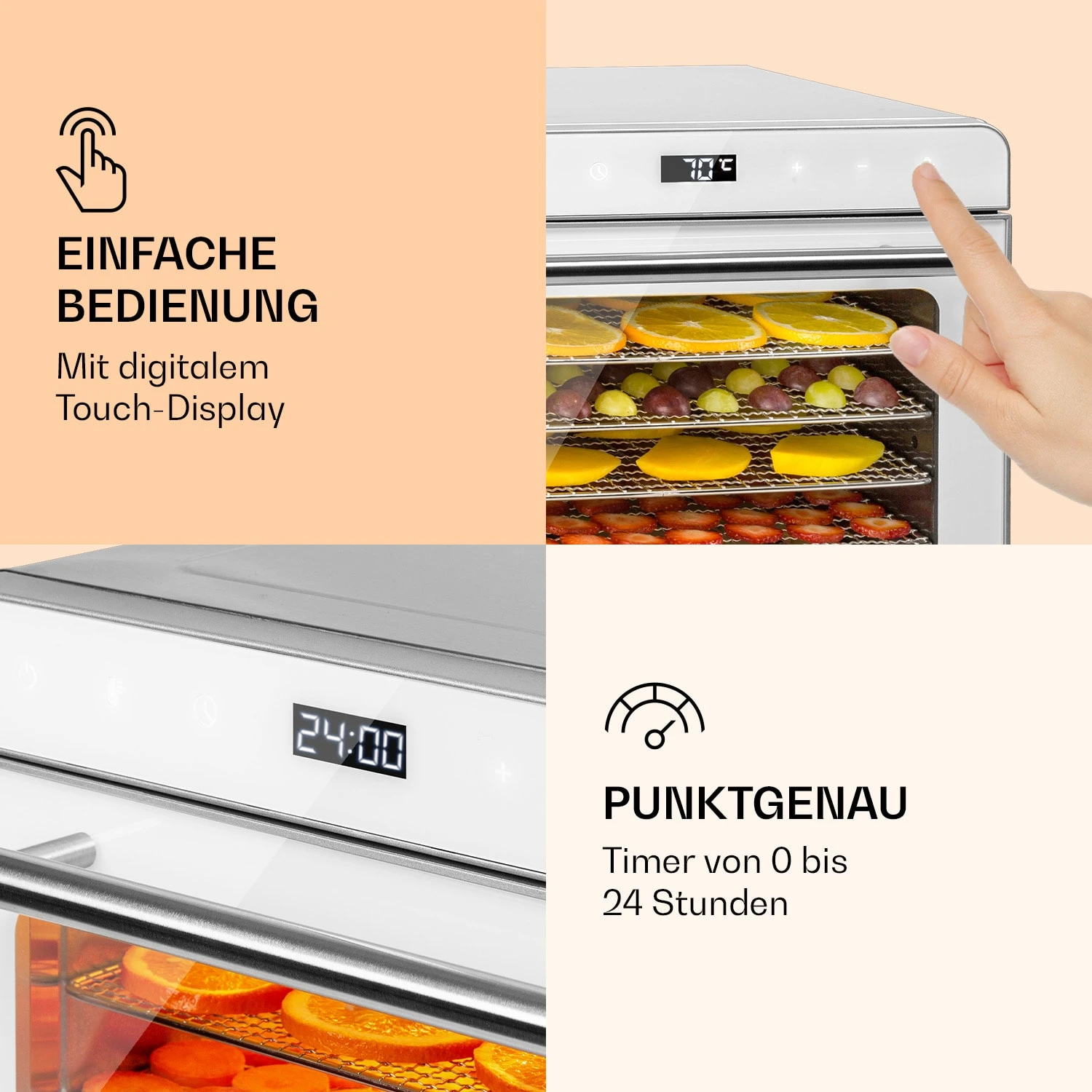 Shaftesbury Dörrautomat 700W Timer-Funktion 35-85°C digitales Touch-Display Shaftesbury Dörrautomat 700W Timer-Funktion 35-85°C Digitales Touch-Display -Klarstein Verkaufs 10040728 de 0003 logo
