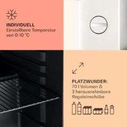 PopLife 48 Getränkekühler Kühlschrank 0-10 °C Retro-Design -Klarstein Verkaufs 10040737 de 0004 usp