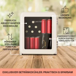 PopLife 48 Getränkekühler Kühlschrank 0-10 °C Retro-Design -Klarstein Verkaufs 10040737 de 0005 usp