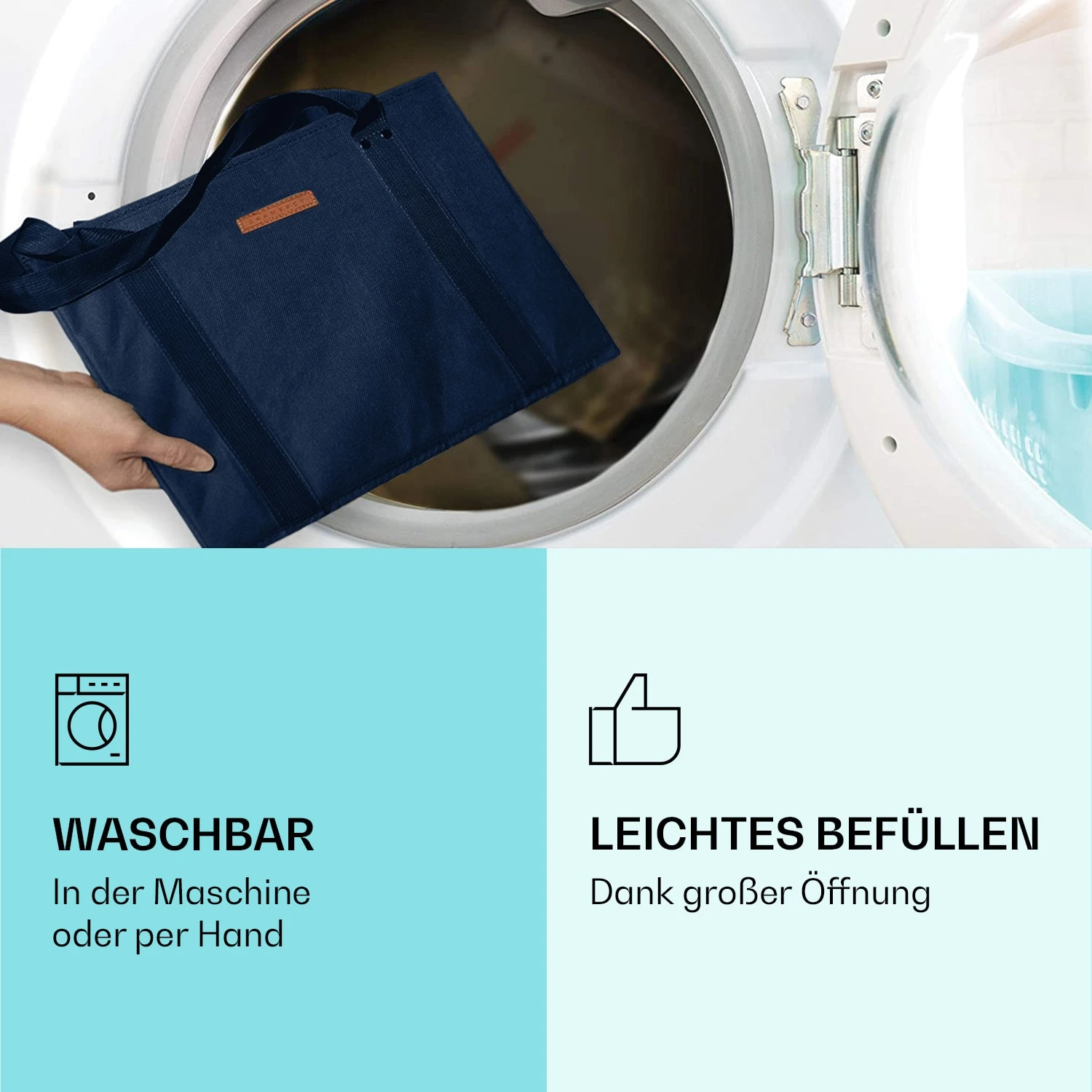 Einkaufstasche 3er Set wiederverwendbar waschbar faltbar verstärkt Einkaufstasche 3er Set Wiederverwendbar Waschbar Faltbar Verstärkt -Klarstein Verkaufs 10040847 de 0004 logo