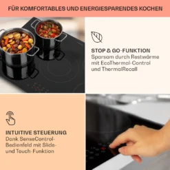 Virtuosa 5 Einbaukochfeld 5 Zonen 8200W Glaskeramik -Klarstein Verkaufs 10041116 de 0004 usp