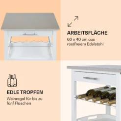 Vermont Servierwagen Küchenwagen 5 Etagen Holz Edelstahl Mobil -Klarstein Verkaufs 10041118 de 0003 logo