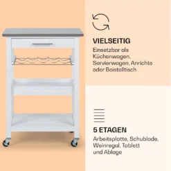 Vermont Servierwagen Küchenwagen 5 Etagen Holz Edelstahl Mobil -Klarstein Verkaufs 10041118 de 0004 logo