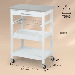 Vermont Servierwagen Küchenwagen 5 Etagen Holz Edelstahl Mobil -Klarstein Verkaufs 10041118 yy 0007 dimensions