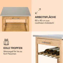 Vermont Servierwagen Küchenwagen 5 Etagen Holz Edelstahl Mobil -Klarstein Verkaufs 10041119 de 0003 logo