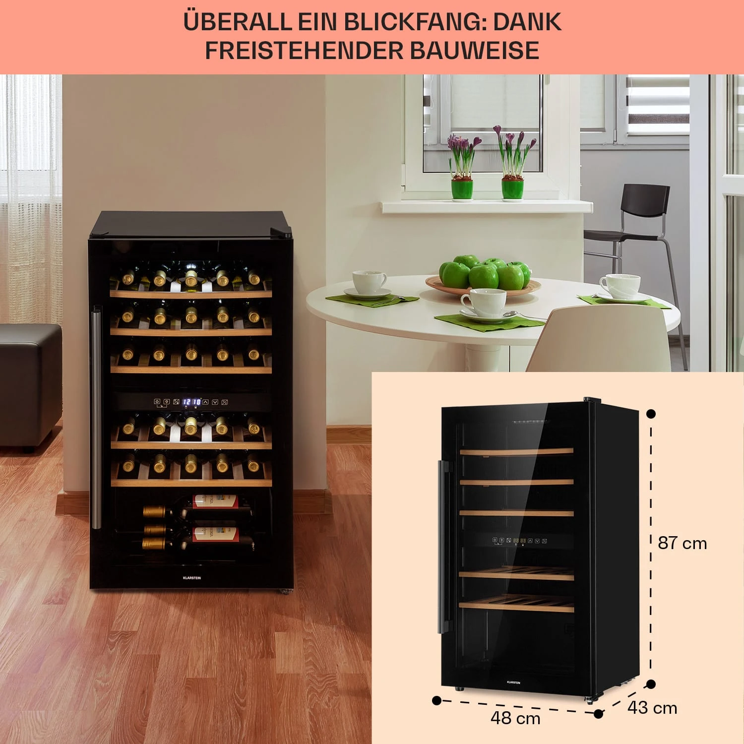 Barossa 29 Duo Weinkühlschrank 29 Fl 80 Ltr 2 Zonen Drucktasten Barossa 29 Duo Weinkühlschrank 29 Fl 80 Ltr 2 Zonen Drucktasten -Klarstein Verkaufs 10041124 de 0006 usp