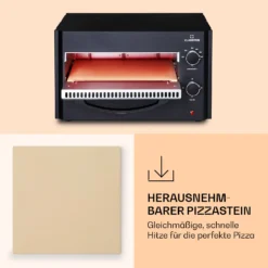 Arezzo Pizza-Ofen Herausnehmbarer Pizza-Stein Stahlgehäuse 1770 W 160 - 400 °C -Klarstein Verkaufs 10041186 de 0005 logo