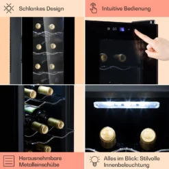 Barolo 14 Slim Uno Weinkühlschrank 46 Ltr 14 Flaschen 11-18°C SingleZone 4 Barolo 14 Slim Uno Weinkühlschrank 46 Ltr 14 Flaschen 11-18°C SingleZone -Klarstein Verkaufs 10041206 de 0005 usp