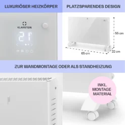 Bansin Crystal Smart Konvektions-Heizgerät 1500W 5 - 50 °C App-Steuerung -Klarstein Verkaufs 10041210 de 0006 usp