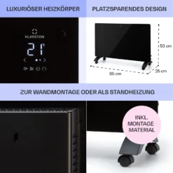 Bansin Crystal Smart Konvektions-Heizgerät 2500W 5 - 50 °C App-Steuerung -Klarstein Verkaufs 10041211 de 0006 usp