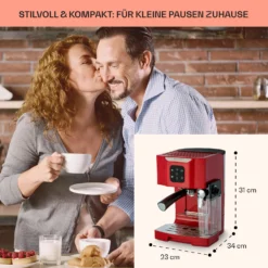 BellaVita Kaffeemaschine 3-in-1 1450 W 20 Bar Milchschäumer -Klarstein Verkaufs 10041240 de 0005 usp