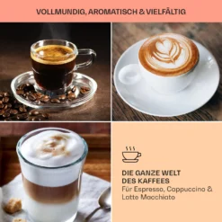 BellaVita Kaffeemaschine 3-in-1 1450 W 20 Bar Milchschäumer -Klarstein Verkaufs 10041240 de 0007 usp