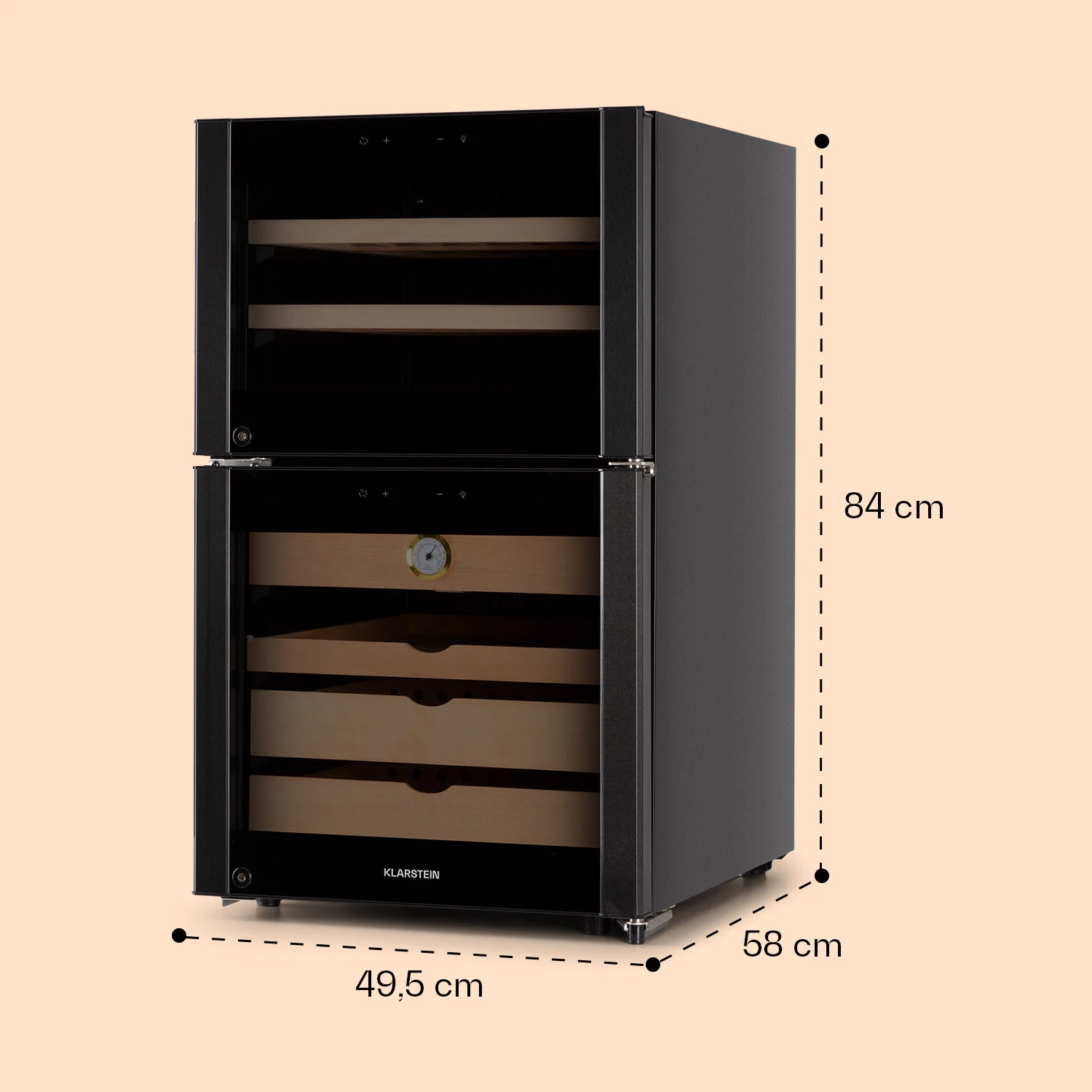 El Dorado 108 Humidor & Weinkühlschrank Touch 108L LED El Dorado 108 Humidor & Weinkühlschrank Touch 108L LED -Klarstein Verkaufs 10041277 yy 0008 dimensions