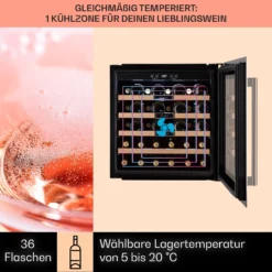 Vinsider 36 Built-In Uno Einbau-Weinkühlschrank 36 Flaschen 92 Ltr Edelstahl -Klarstein Verkaufs 10041288 de 0003 usp