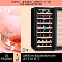 Barossa 38 Uno Weinkühlschrank 1 Zone 94 Ltr 38 Fl Touch-Display -Klarstein Verkaufs 10041306 de 0003 usp