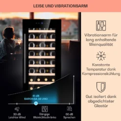 Barossa 38 Uno Weinkühlschrank 1 Zone 94 Ltr 38 Fl Touch-Display -Klarstein Verkaufs 10041306 de 0004 usp