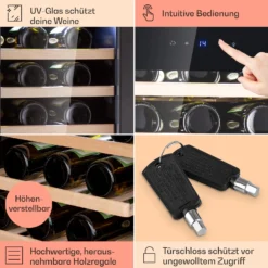 Barossa 38 Uno Weinkühlschrank 1 Zone 94 Ltr 38 Fl Touch-Display -Klarstein Verkaufs 10041306 de 0005 usp