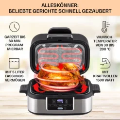 Combo Air Grill-Heißluftfritteuse 5 Programme 1500 Watt 4,5 L Grillkorb 2,5 L Frittierkorb -Klarstein Verkaufs 10041330 de 0002 usp