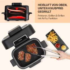 Combo Air Grill-Heißluftfritteuse 5 Programme 1500 Watt 4,5 L Grillkorb 2,5 L Frittierkorb -Klarstein Verkaufs 10041330 de 0005 usp